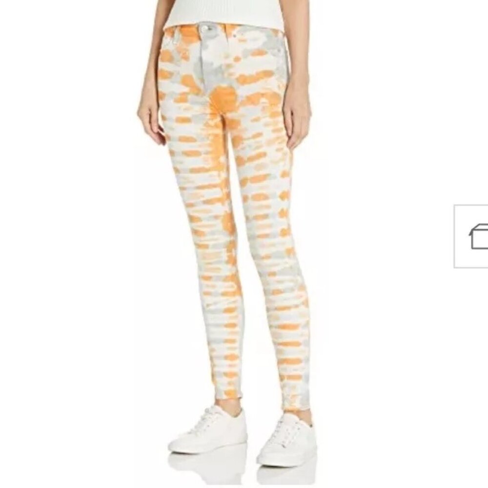 Hudson Jeans Barbara Tangerine SUPER Skinny Stretchy Tie Dye Jeans USA-Size 28